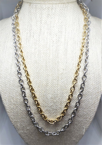 Necklace Layers Silver Gold