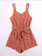 Solid Coral Romper
